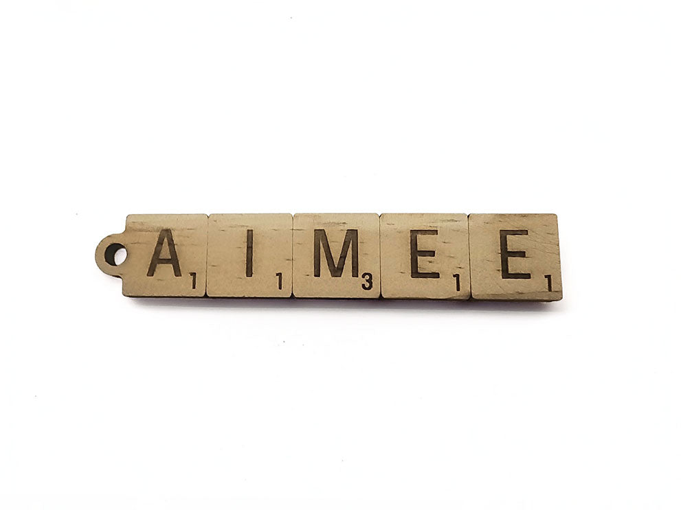 Custom Wooden Letter-Tile Keychain