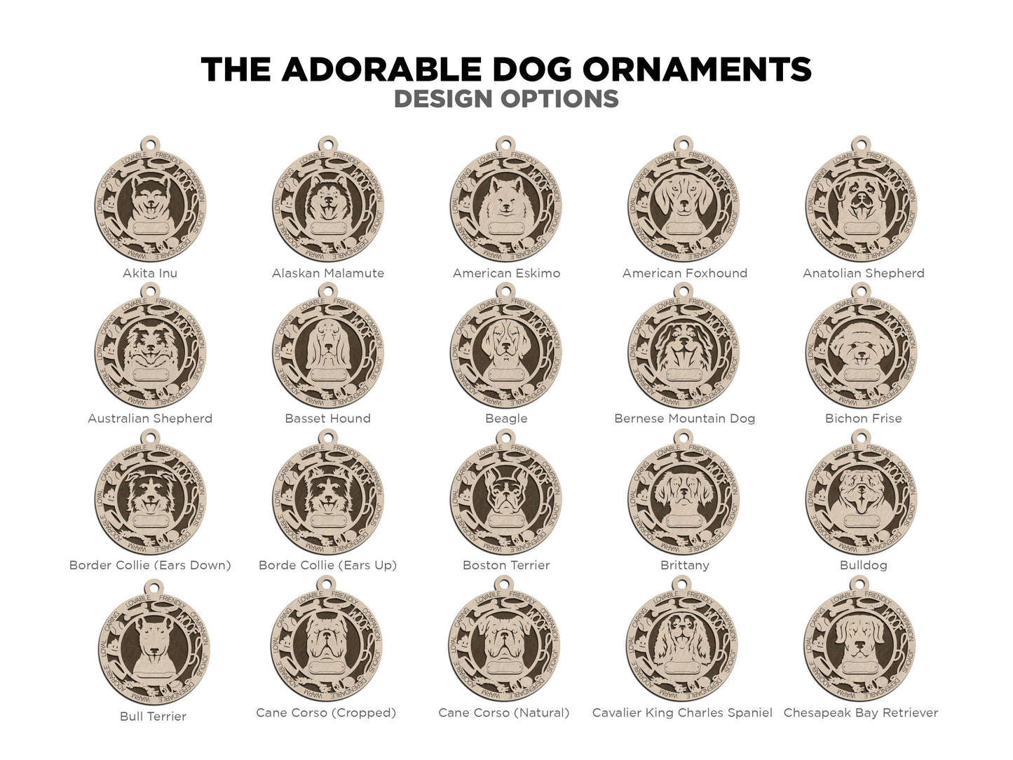 Adorable Dog Breed Ornaments