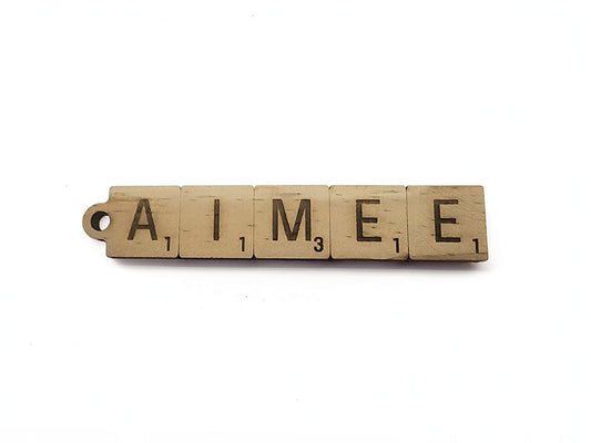 Custom Wooden Letter-Tile Keychain