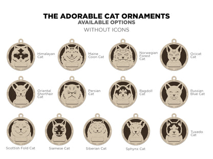 Adorable Cat Breed Ornaments (No Icons)